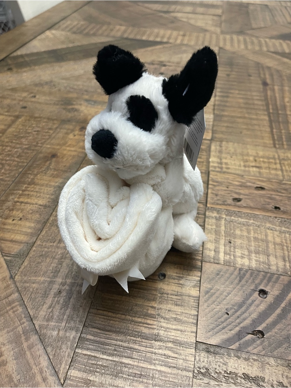 Jellycat Bashful Rufferty Black & Cream Puppy Soother